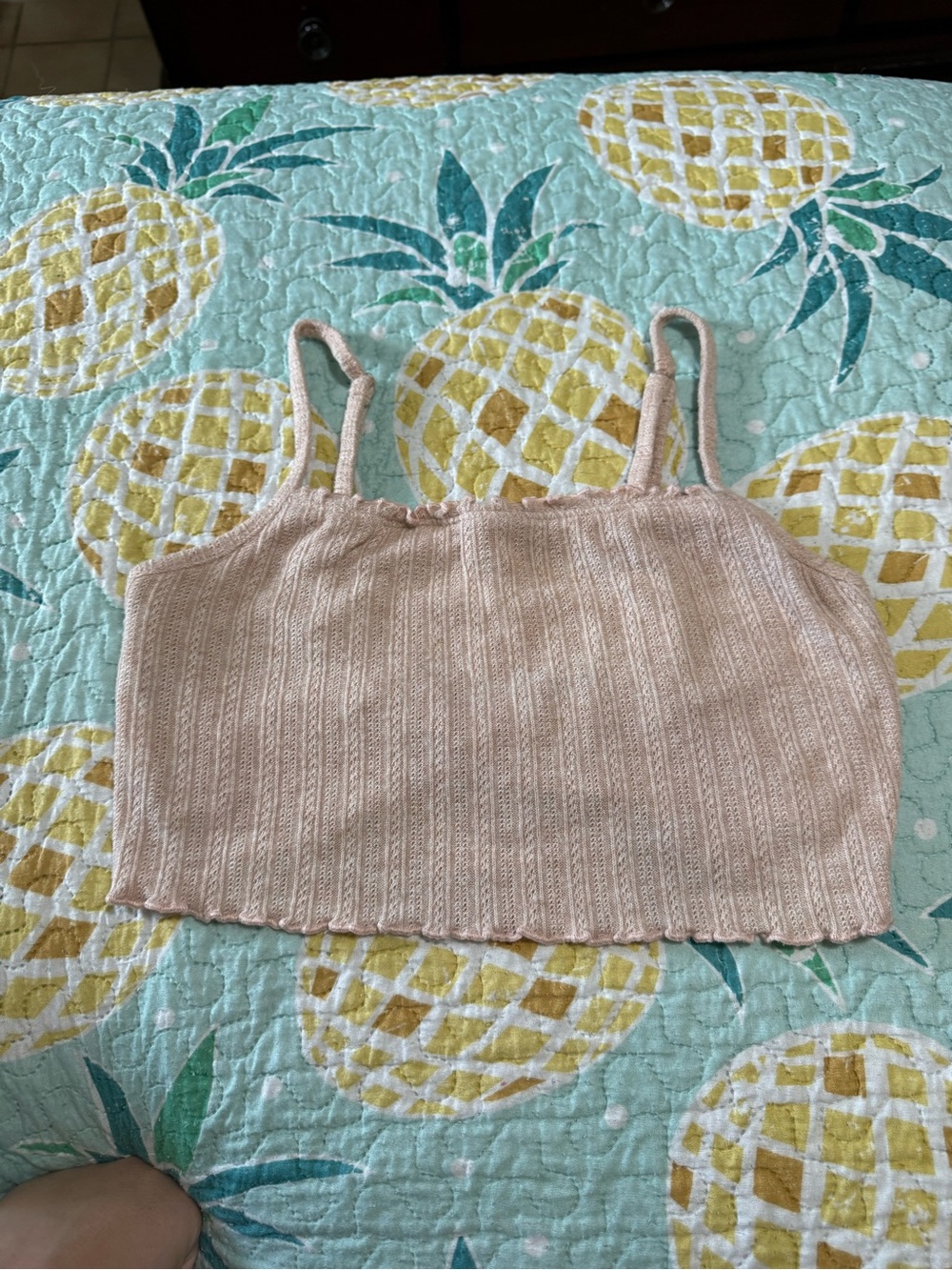 Gilly Hicks Blush Pink Ribbed Crop Tank